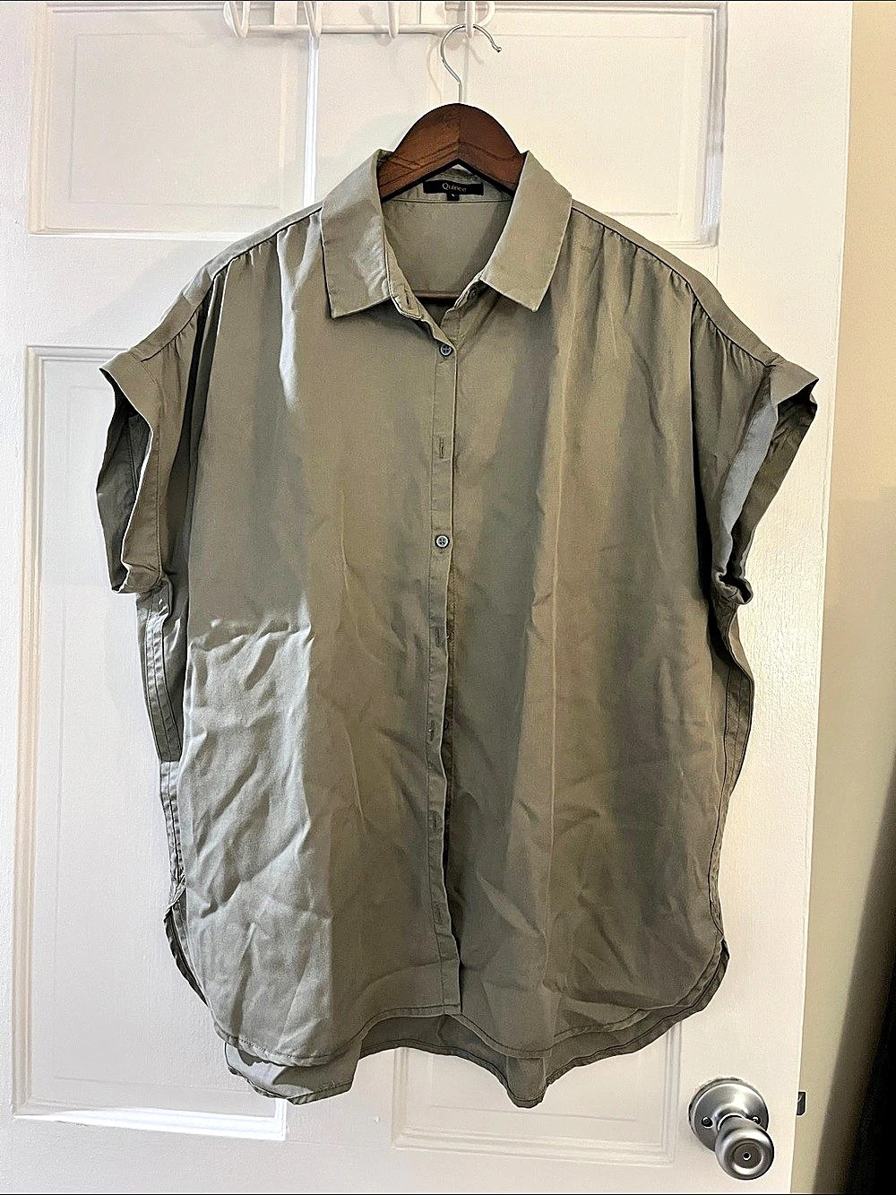 Quince Vintage Wash Shirt Green Large